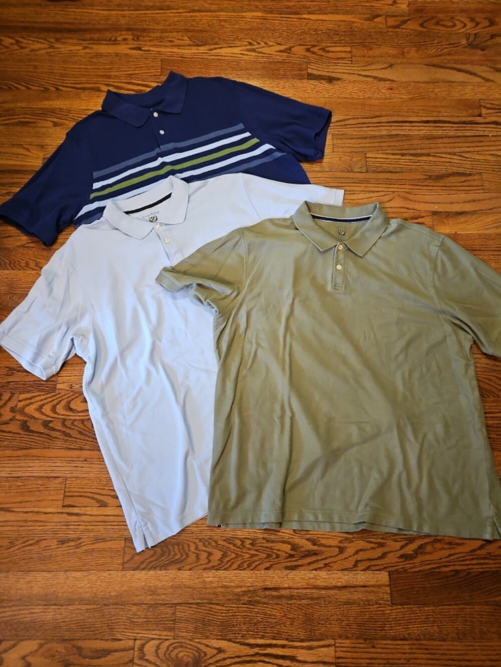 Men's Polo Trio in Navy, Light Blue, and Olive